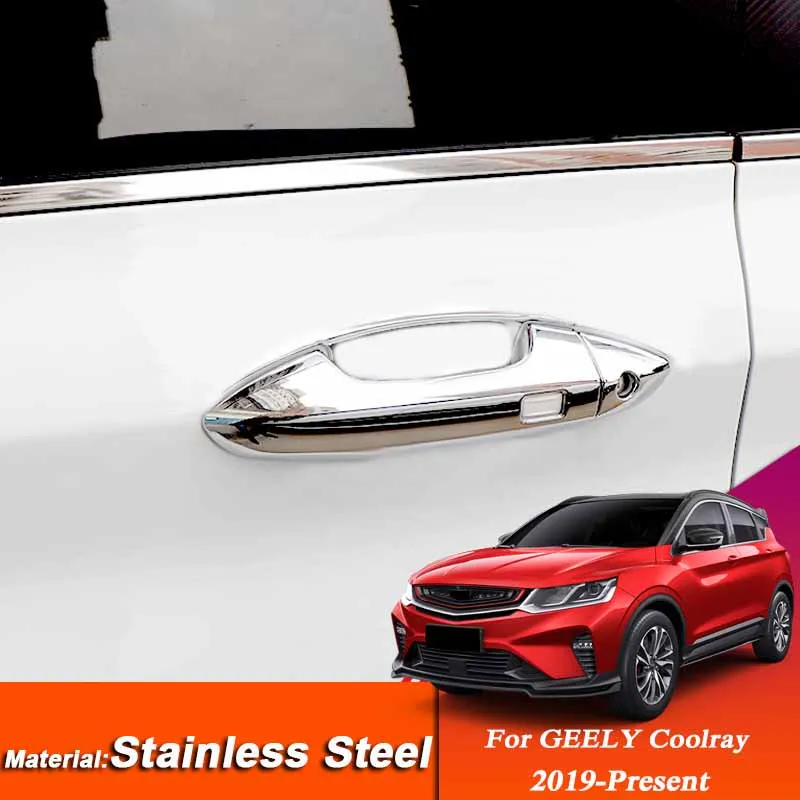 

8pcs For Geely Coolray 2019-Present Car Styling ABS Car Door Handle Cover Box Sequins Handle Frame Stickers Auto Accessories