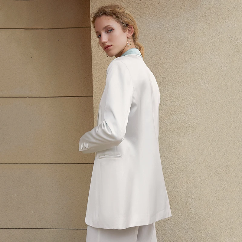 

[EAM] Women White Brief Temperament Blazer New Lapel Long Sleeve Loose Fit Jacket Fashion Tide Spring Autumn 2021 1DD8042