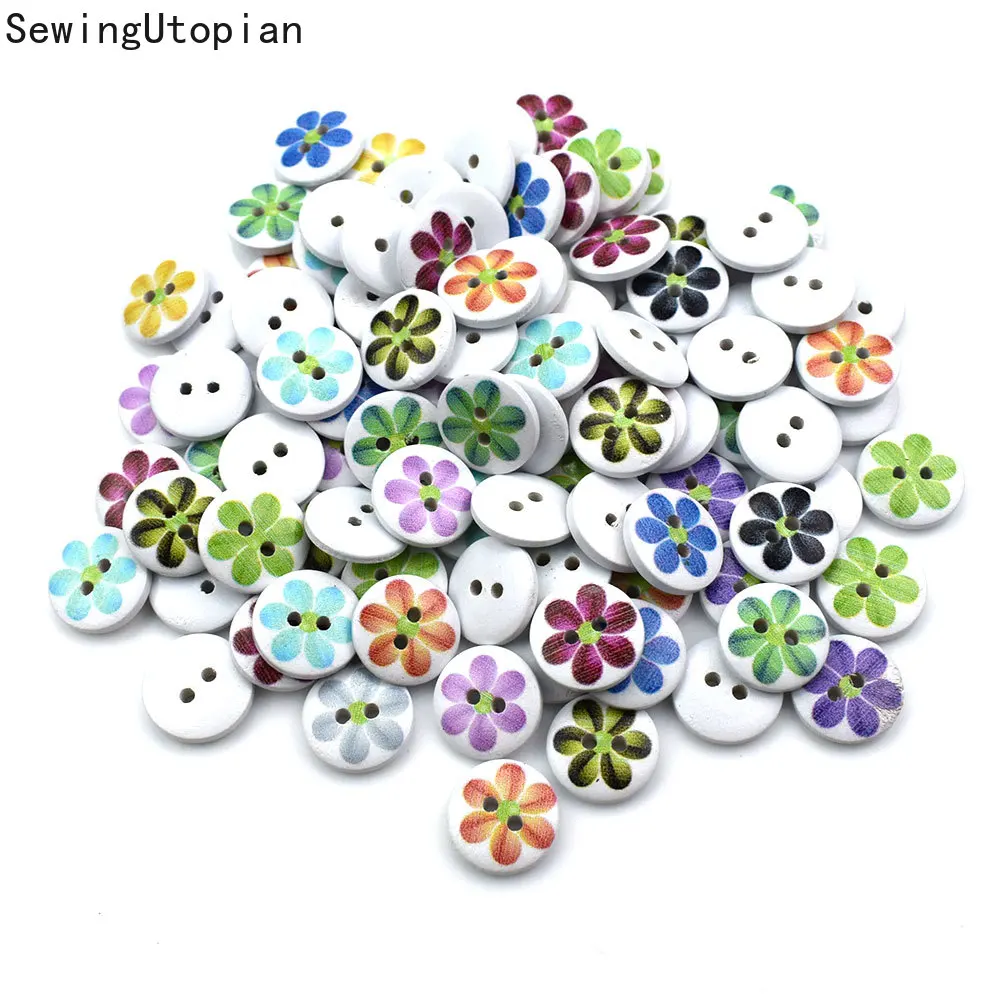 

50PCS DIY Cartoon Wood Button Baby Sweater Kindergarten Children Decoration Knot Clothes Cute Kids Jacket Wooden Buttons