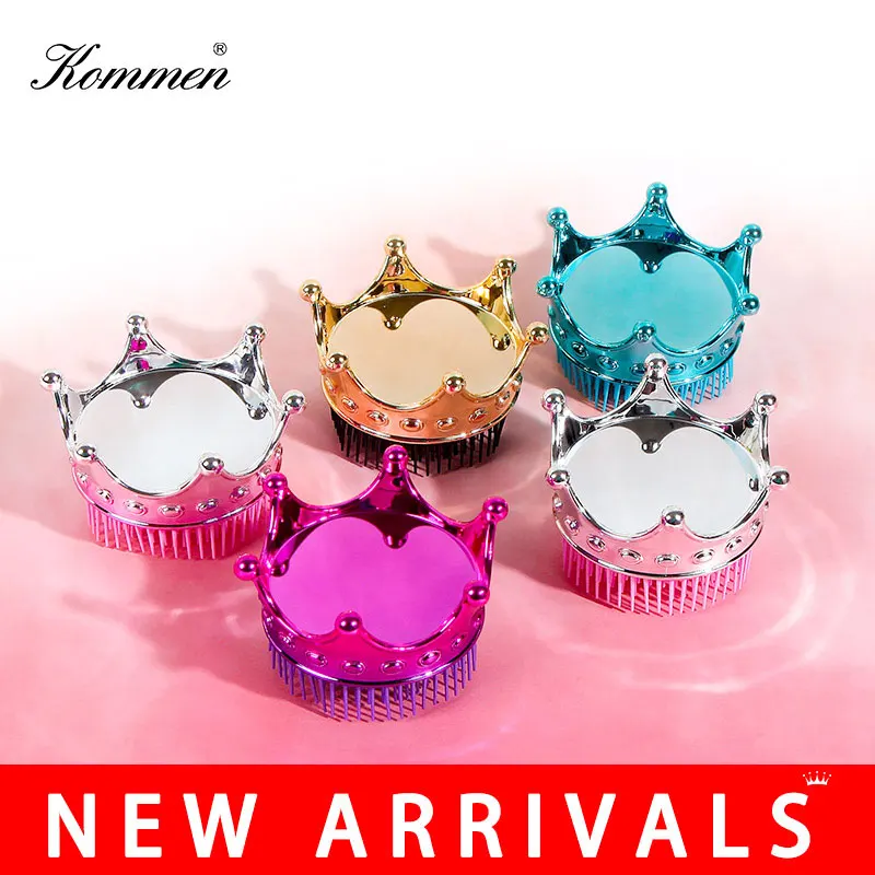 

2021 New Mirror-style Crown Hair Comb Beauty Anti-static Haircare Styling Comb Massage Hair Brush Women Hairdressing Hair Tool
