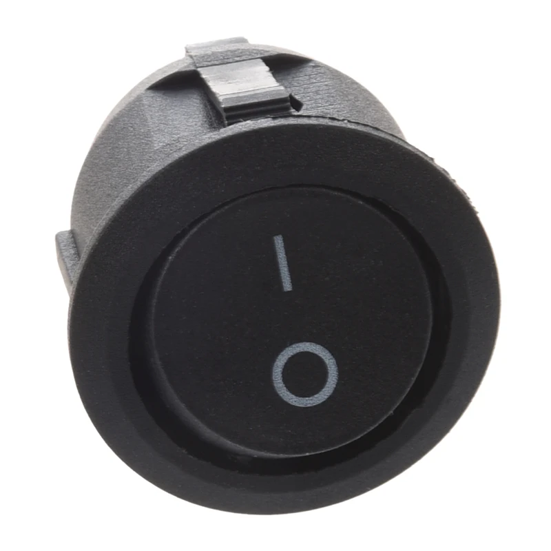 10 шт. AC 6A 10A 250V Вкл/Выкл кнопка в SPST Круглый Лодка кулисный переключатель черный |