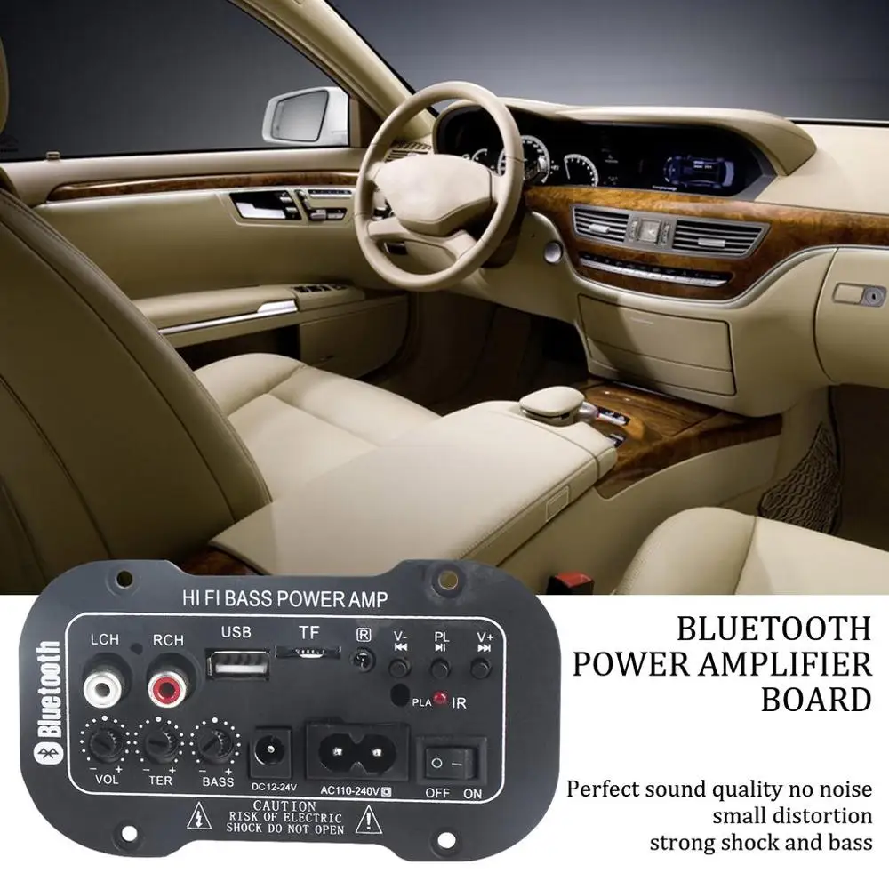 220 В автомобильный Bluetooth усилитель Hi-Fi усилитель мощности басов плата для авто аудио TF плеер USB маленький сабвуфер с искажением