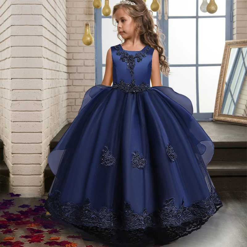 2022 летнее пышное платье принцессы с цветами элегантные Детские платья для