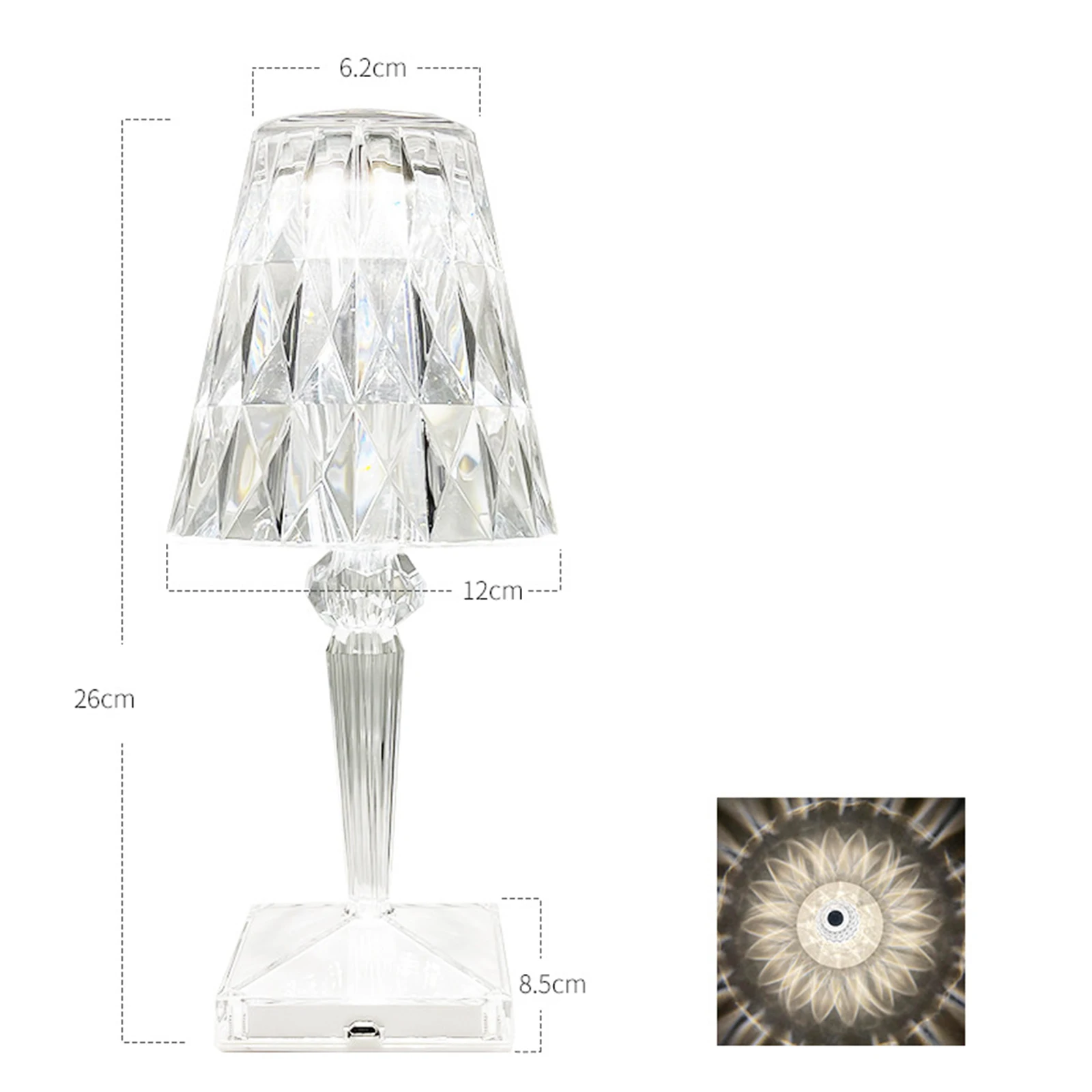 

Crystal Table Lamp Desk Lamp for Bedroom Living Room Wedding Decoration