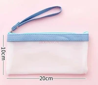 creative small fresh pencil case translucent frosted pencil case candy color large capacity simple girl stationery bag
