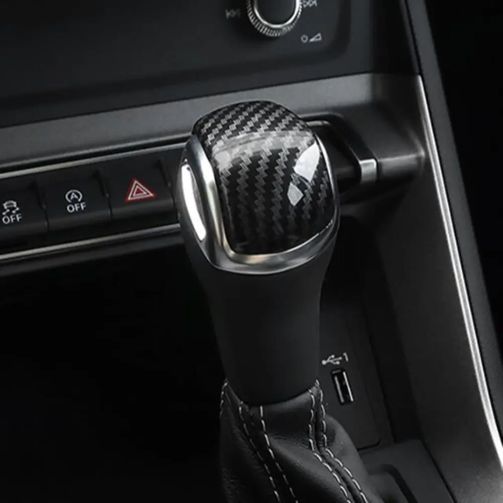 

Для Audi Q3 F3 2019 2020 автомобильные аксессуары из углеродного волокна ручка переключения передач верхняя декоративная крышка 1 шт. молдинг интерьера