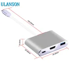 Адаптер-концентратор ULS Type-C на HDMI 4K USB C 3,0 для MacBook iPad Nintendo Samsung S9 Dex Huawei P20 xiaomi 10 проектор ТВ