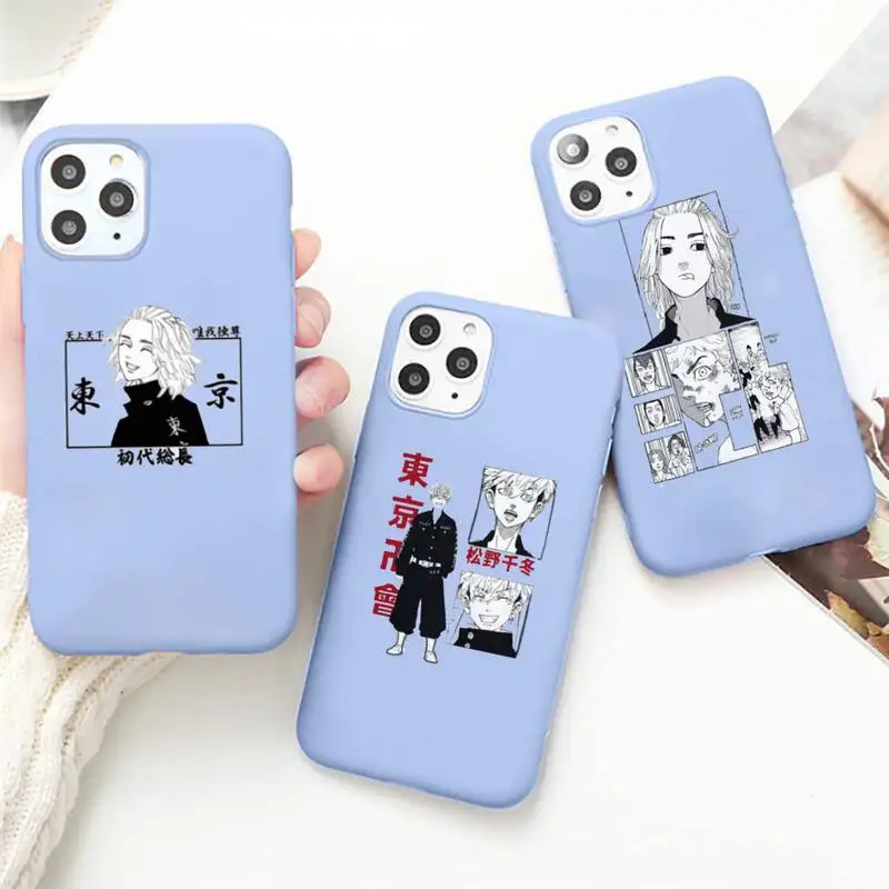 

Tokyo Revengers manjiro sano anime Phone Case Candy Color for iPhone 6 7 8 11 12 s mini pro X XS XR MAX Plus