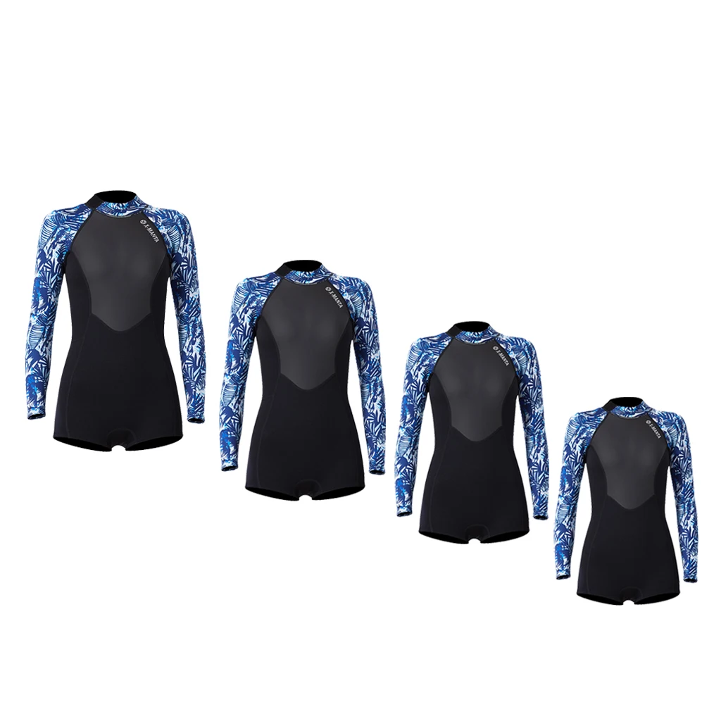 

Wetsuit Women Shorty Full Diving Suit Long Sleeve Adult's Swimwear for Water Sports - Various Sizes