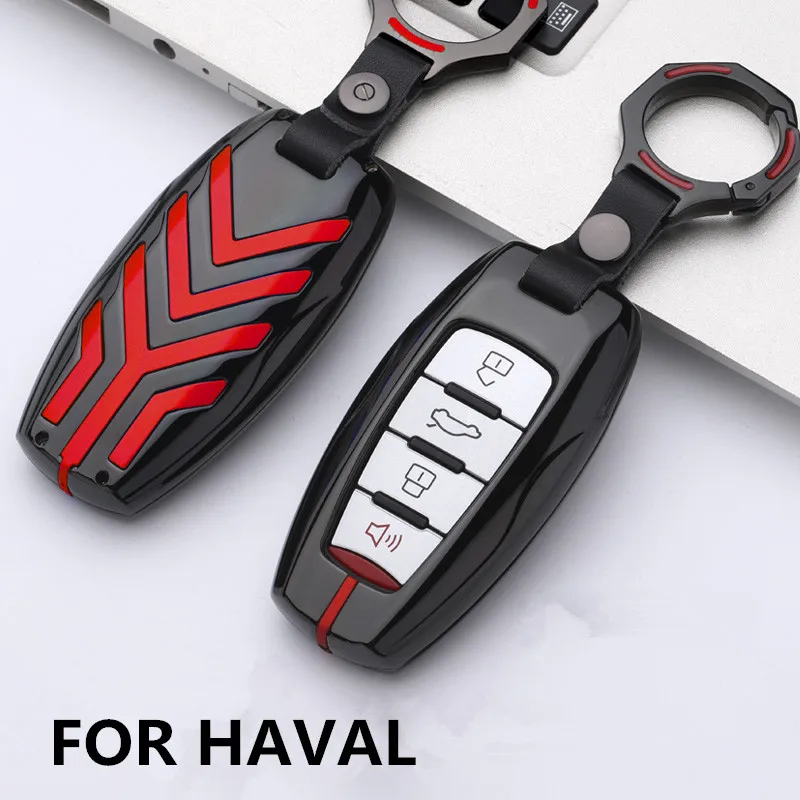 

Zinc Alloy Car Key for Great Wall Haval Coupe H7 H8 H9 GMW H6 Samrt Cover Color Stripe Remote Fob Shell Case Keychain