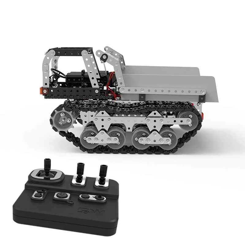 

2.4G 10CH RC Dump Truck DIY Stainless Steel Assembled Vehicle Metal RC Car Model Building Blocks Birthdaty Gifts for Children