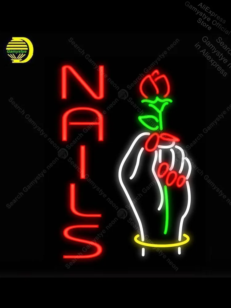 

Neon Sign for Nails with Hand Neon Light Neon Bulb sign Beer Bar club Game room Restaurant Neon Beer Signs Neon Signs For Bar
