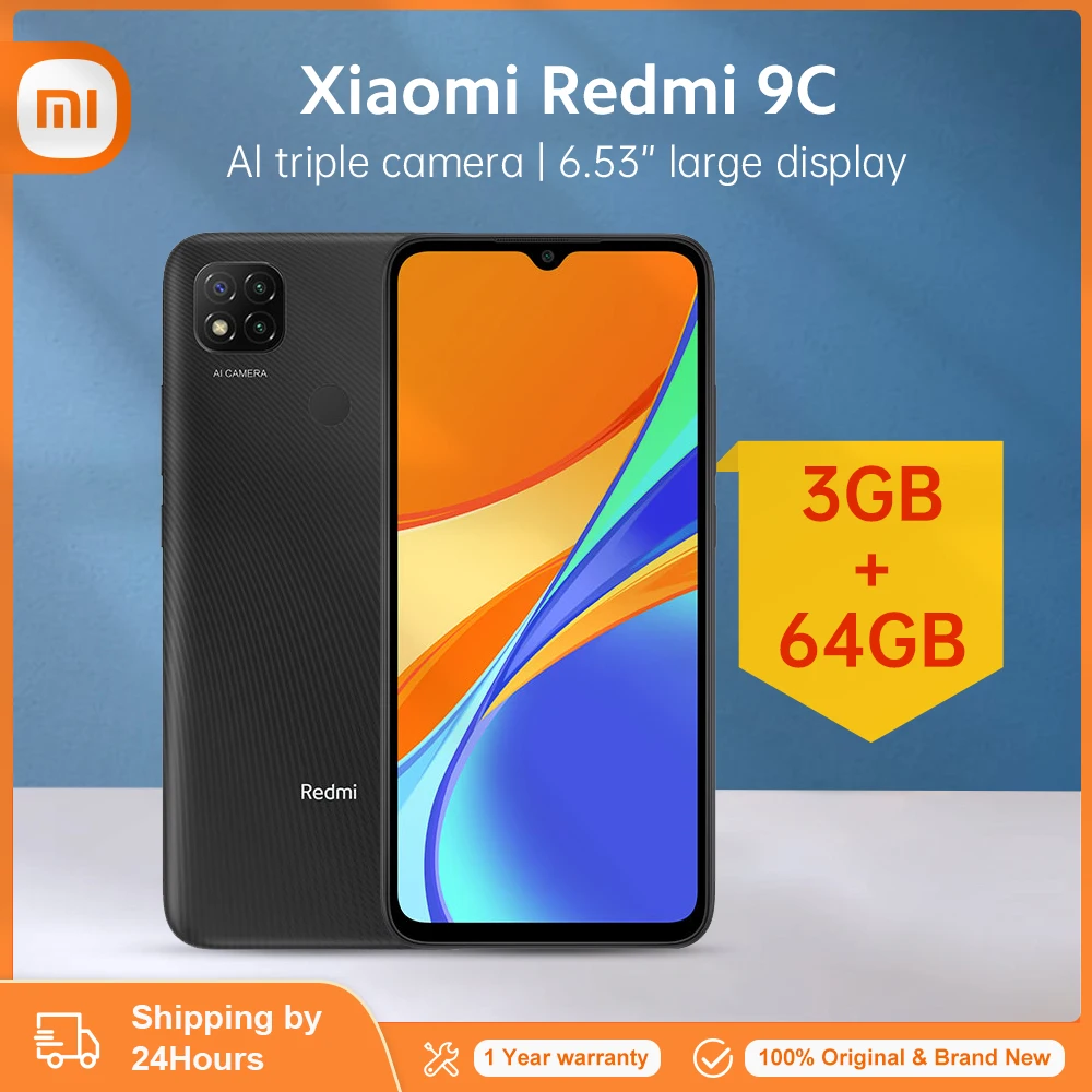 

Xiaomi Redmi 9C смартфон с 5,99-дюймовым дисплеем, восьмиядерным процессором Helio G35, ОЗУ 2 Гб, ПЗУ 32 ГБ, 13 МП, 5000 мАч