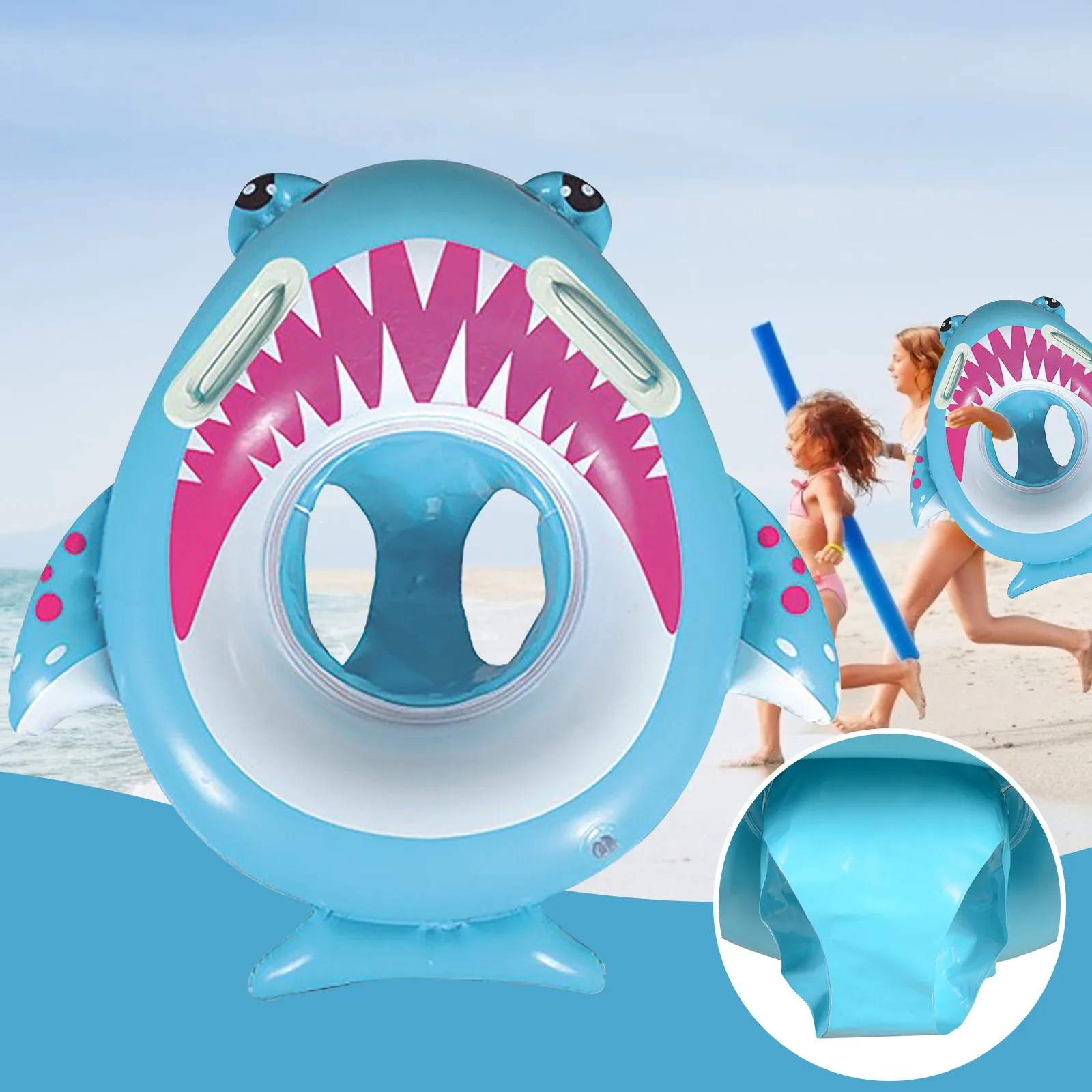 

Cartoon Baby Swimming Ring Inflatable Float Circle Baby Seat Swimming Pool with Handle for Kids Children Summer Water Toys