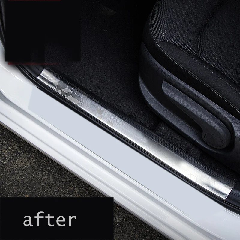 4 шт./компл. накладки на пороги двери из нержавеющей стали наклейка для стайлинга