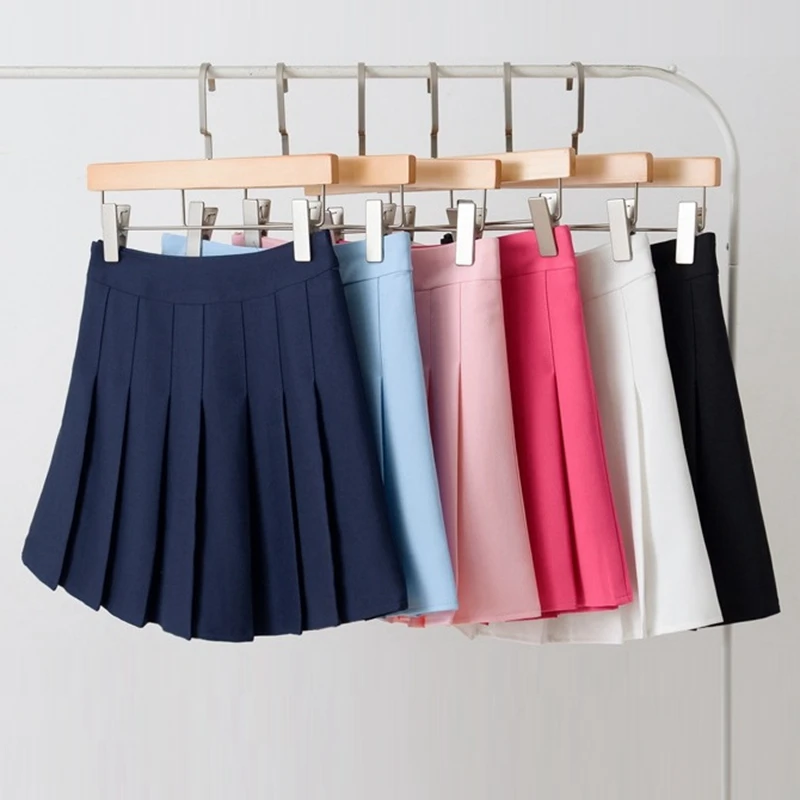Милая короткая плиссированная юбка для женщин 2021 мини с высокой талией белые