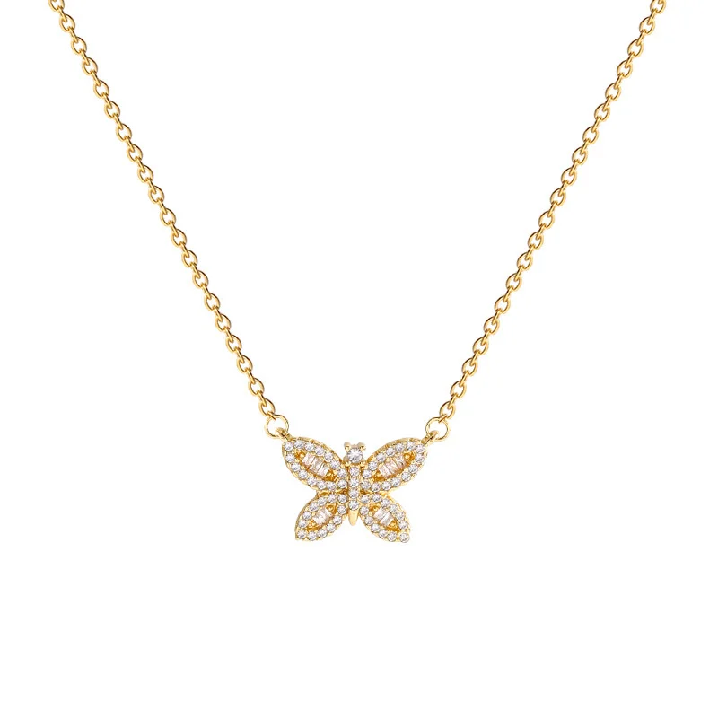

Low Price Fashion Jewelry Gift Cute Micro Inlaid Zircon Butterfly Female Choker Party Necklaces for Girls Choker