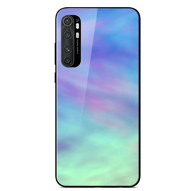

Case For Xiaomi Mi Note 10 Lite 6.47 inch Fashion Painted Tempered Glass Phone Case For Xiaomi Mi Note 10 Lite Protection Cover