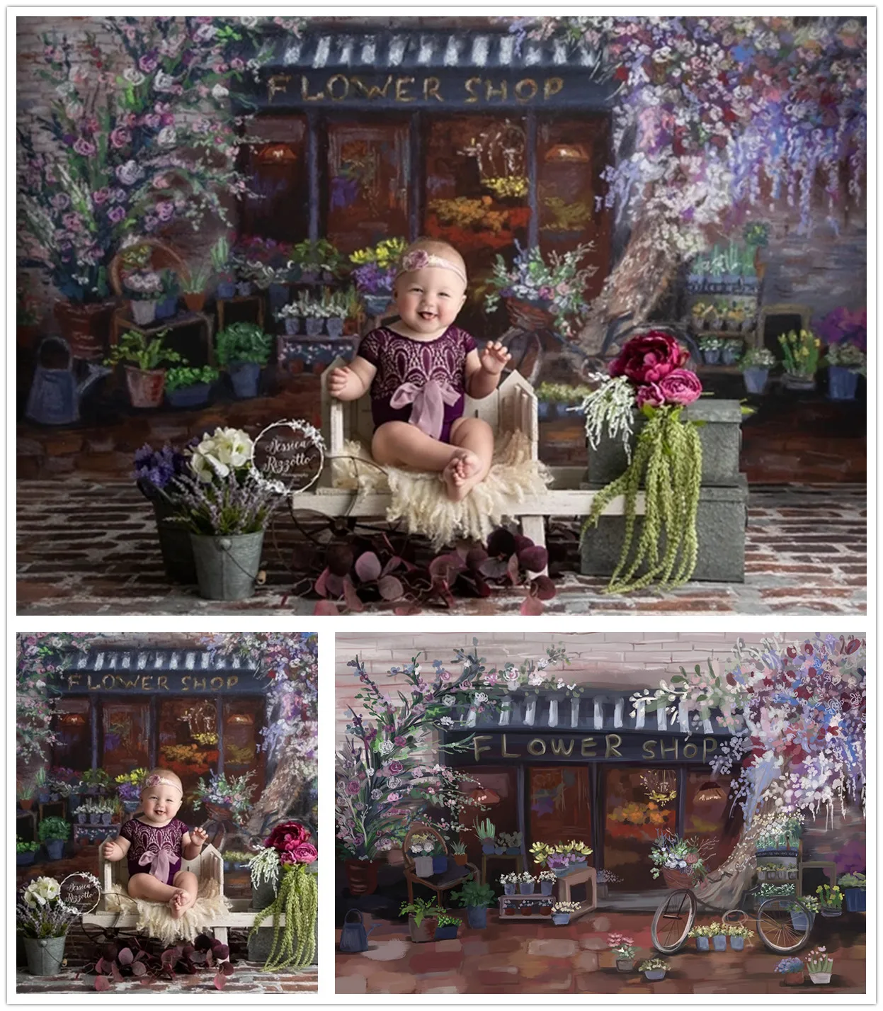 

Photography Backdrop Watercolor Painting Flowers Shop Newborns Baby Shower Cakes Smash Photo Background Kids 1st Birthday Props