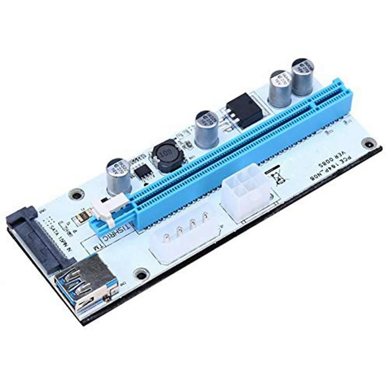 

10 Pack Ver008S Riser Card 1X to 16X Adapter Card PCIE PCI-E PCI Express Riser USB 3.0 Cable Card for Mining BTC Miner