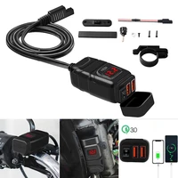 motorcycle quick charger 12v sae to usb adapter with voltmeter on off switch 3 0 usb charger motorcycle accessories