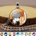 Манга Haikyuu! Ожерелье для косплея аниме Karasuno Shoyo Hinata мультяшная фигурка круглая стеклянная подвеска массивные ожерелья для женщин