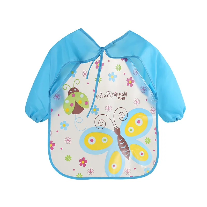 Cute Baby Bibs Waterproof Drooling Kids Burp Cloths Full Sleeve Apron Toddler Feeding Baberos Bebe Long | Детская одежда и обувь
