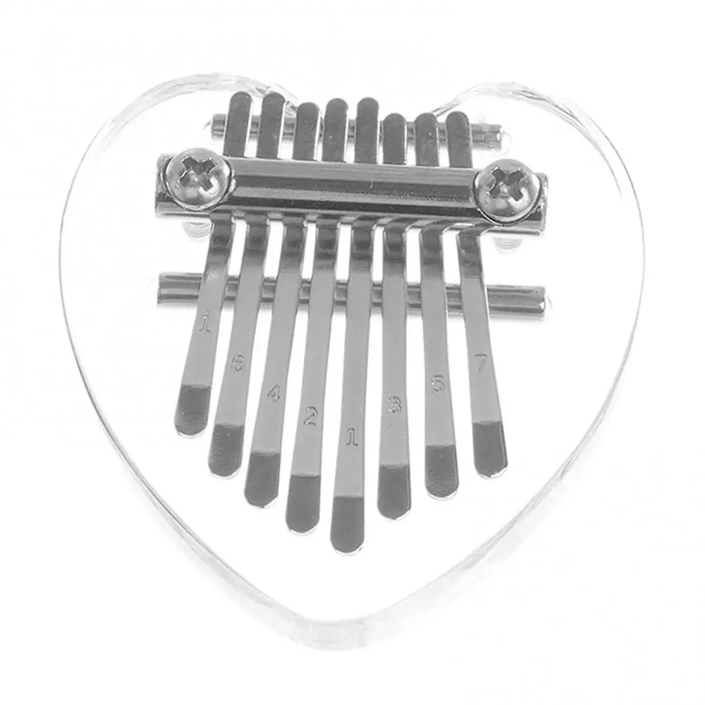 8-Key Heart Shape Thumb Piano Mahogany Kalimba Finger Musical Instrument Gift | Игрушки и хобби