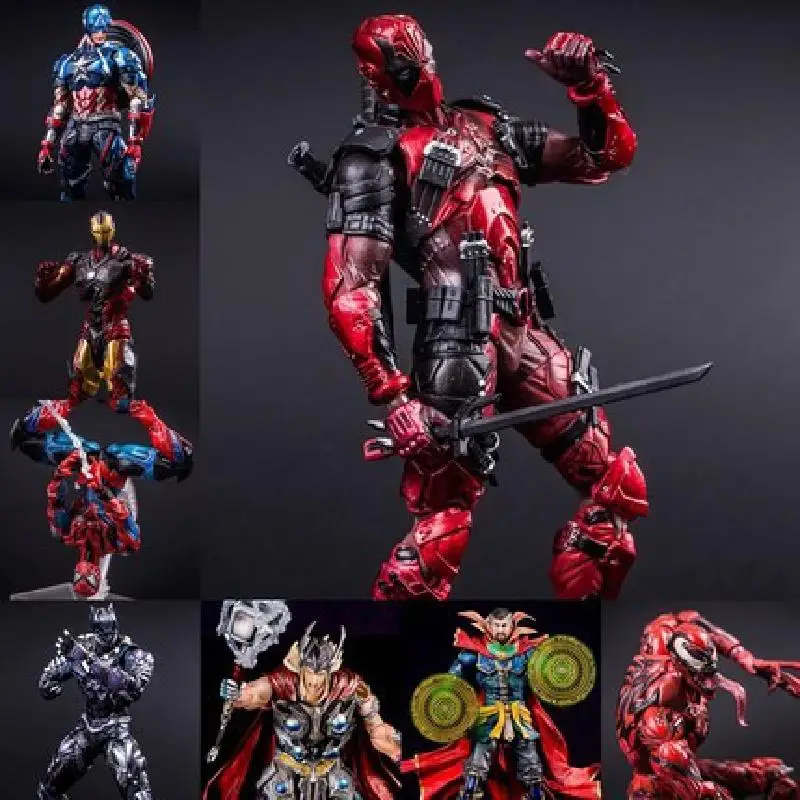 

Marvel Action Figures Iron Man War Machine Spider-man Black Widow Thor Doctor Strange Movie Movable Toy Child Gifts