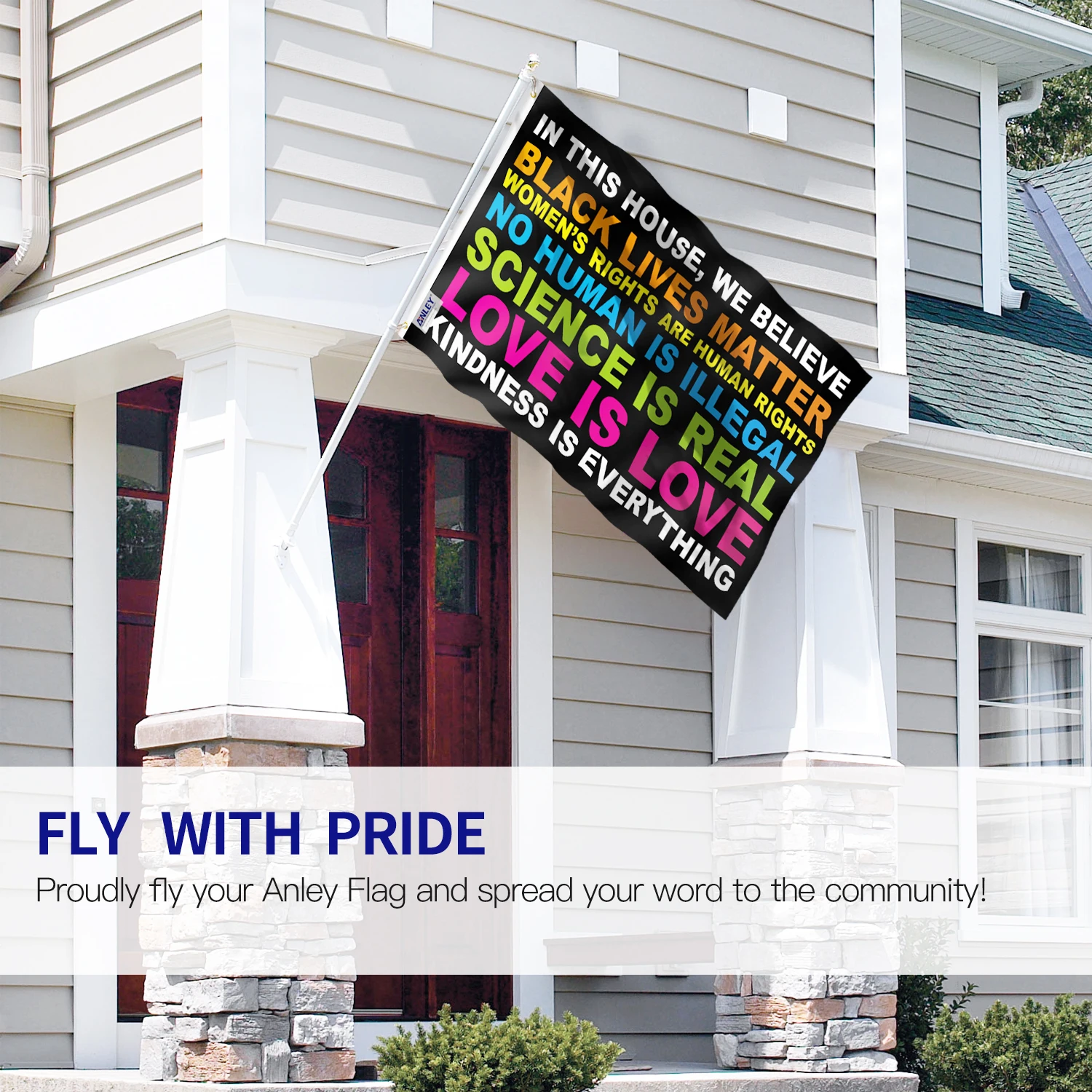 Anley 3x5 футов в этом доме мы верим флаг-черные живые любимые флаги из полиэстера
