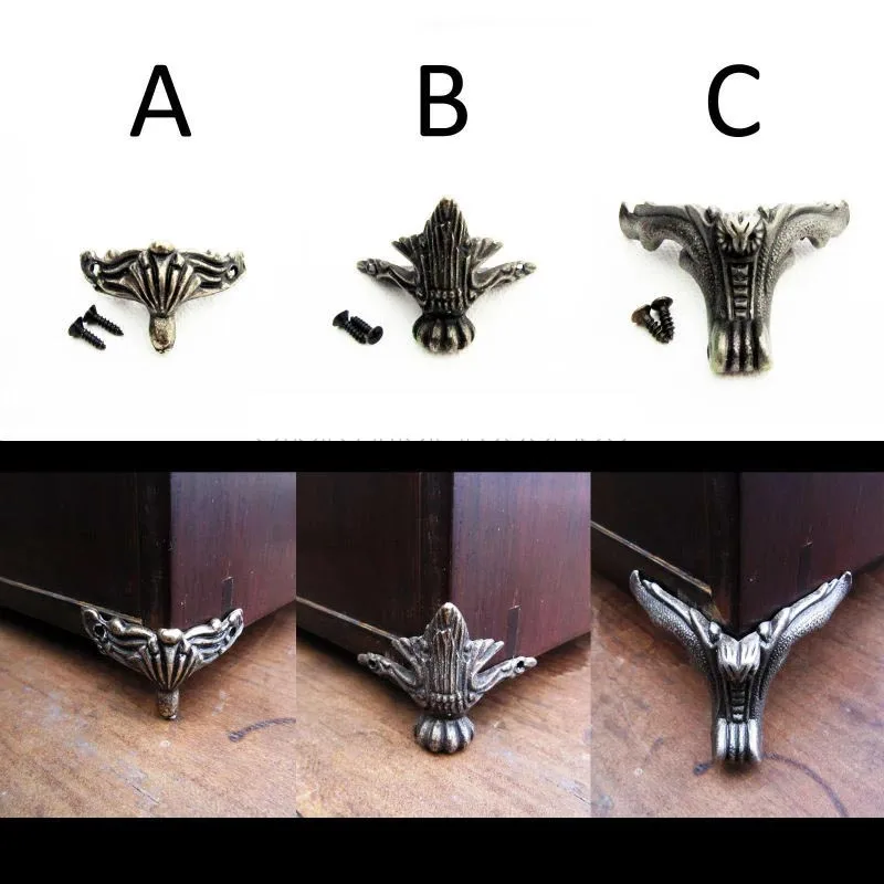 4 шт. старинная бронзовая Подарочная коробка из античной латуни деревянный чехол