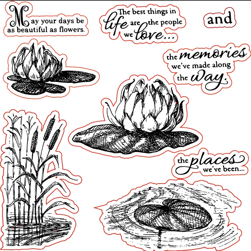 

DABOXIBO Pond Lotus Clear Stamps Mold For DIY Scrapbooking Cards Making Decorate Crafts 2021 NEW Arrival