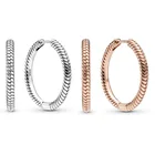 Женские серьги-кольца из серебра 925 пробы, с подвеской