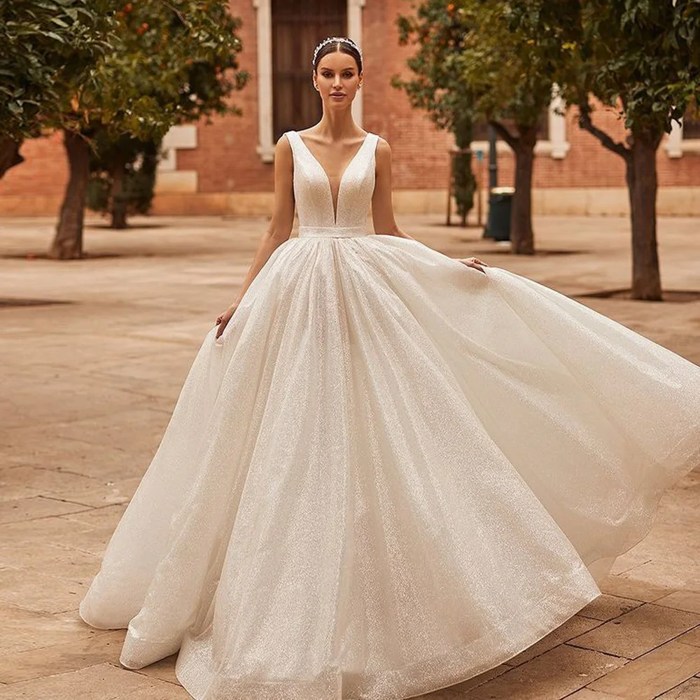 

Блестящее свадебное платье Yipeisha 2022, сексуальное бальное платье с глубоким V-образным вырезом, свадебные платья, свадебное платье, свадебное ...