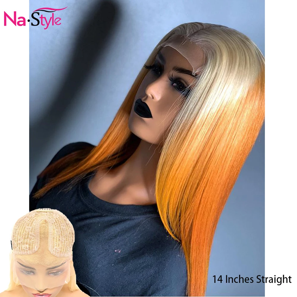 613 Bone Straight Human Hair Wig Pre Plucked Ombre Blonde Lace Front Wig Human Hair For Black Women T part hair130 Density Remy