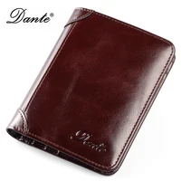 mens leather wallet rfid anti theft brush head layer cowhide retro casual vertical multi function small money bag money clips
