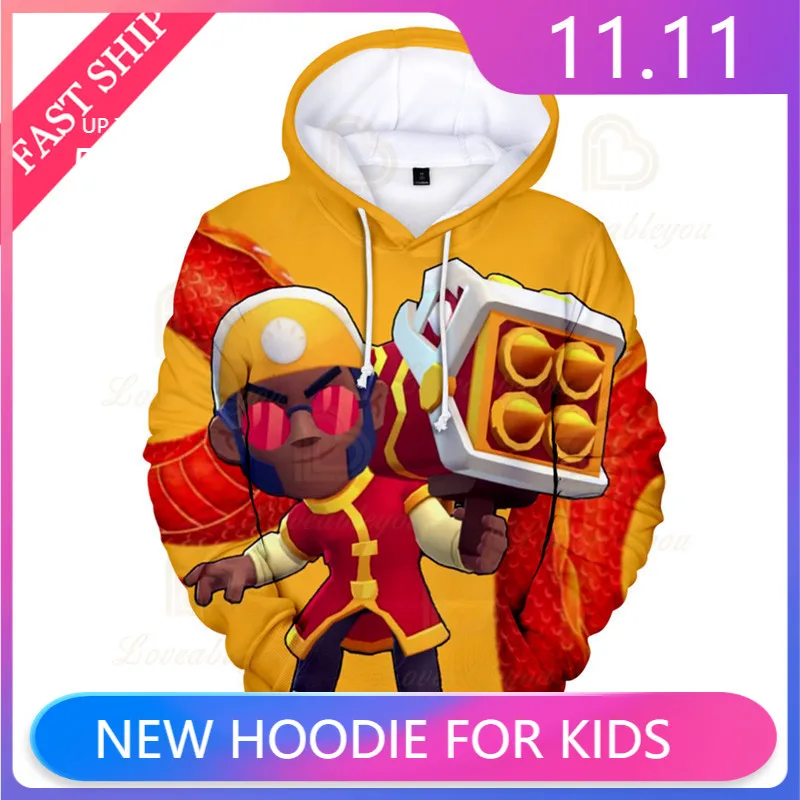 

Browlers Rosa and Star, Game 3d Sweatshirt Boys Girls Tops Hoodies Teen Clothes Shoot Shark MAX Children's Wear Kids Hoodie