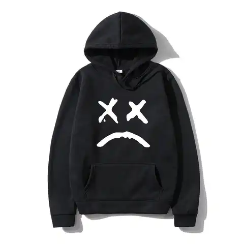 Woman Men Hoodies Lil.Peep Happy Smiling Face Print Hoodie Unisex Couple Pullover Hooded Sweatshirts Fashion Hoody Streetwear
