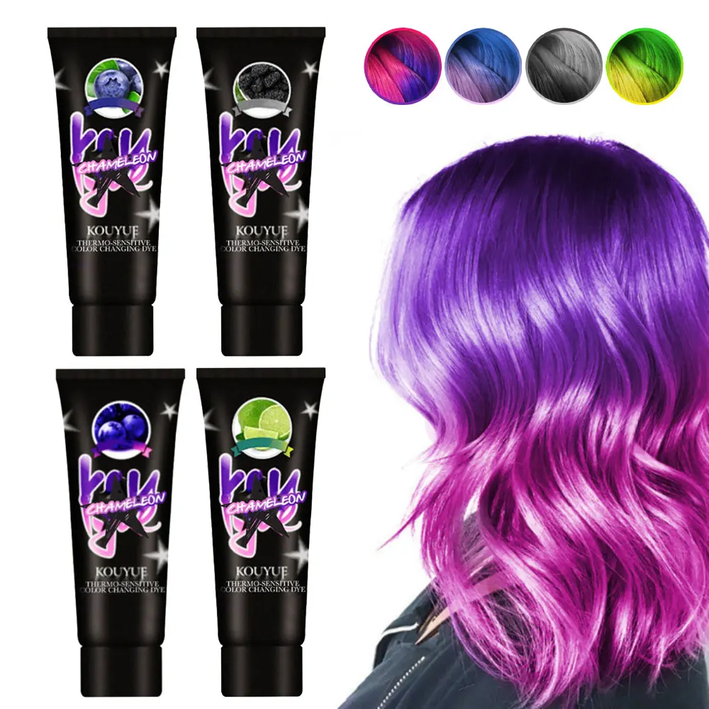 4 colors Hair Color Wax Hair Styling Tool Hair Dye for Women Men Fashion Trendy Hair Color Thermochromic Hair Dye Strong