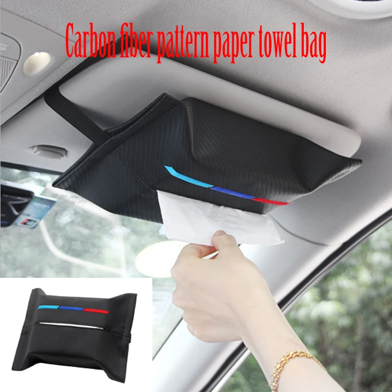 

Высокое качество с изображением карбоновой нити мешок для бумажных полотенец для заднего сиденья подлокотник солнцезащитный козырек для ...