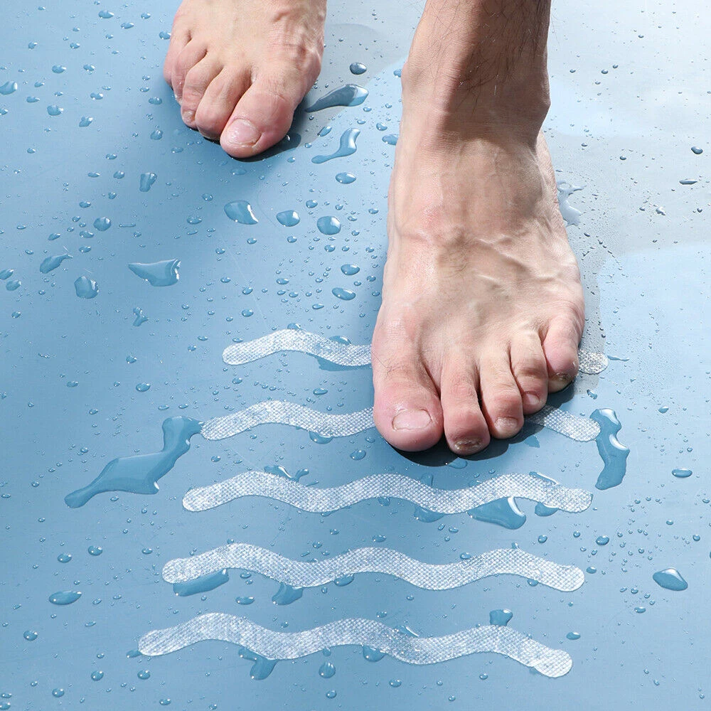 12 шт. волнистые противоскользящие полоски для ванной наклейки душа прозрачные