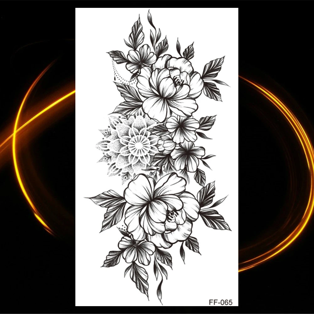 

Fake Jewelry Temporary Tattoo For Women Black Feather Tattoos Sticker Sexy Gem Henna Pendants Chest Back Rose Flower Tatoo Paper