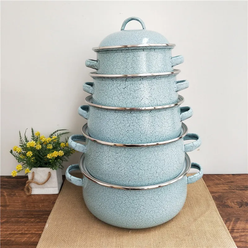 Кастрюля для супа с эмалью 5 шт. кастрюля тушения фарфоровая кухонная утварь