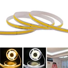 12 В 24 В постоянного тока COB светодиодная полоса RA90 высокая плотность FOB COB Гибкая светильник ная полоса естественного белого света 4000Kхолодный белый 6000K 5m