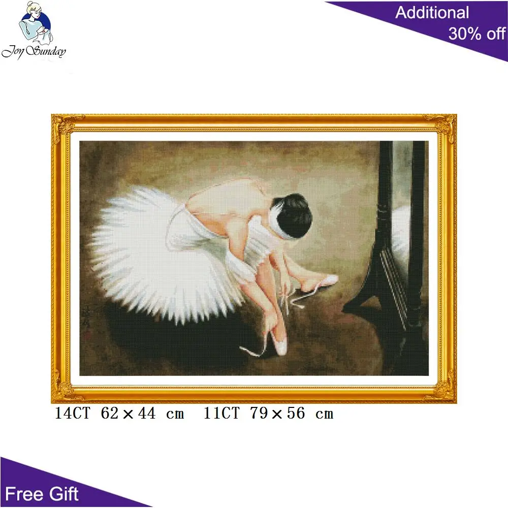 Набор для вышивки крестиком Joy Sunday R480 R517(2) 14CT 11CT|cross stitch kits|ballerina cross stitchset for embroidery |