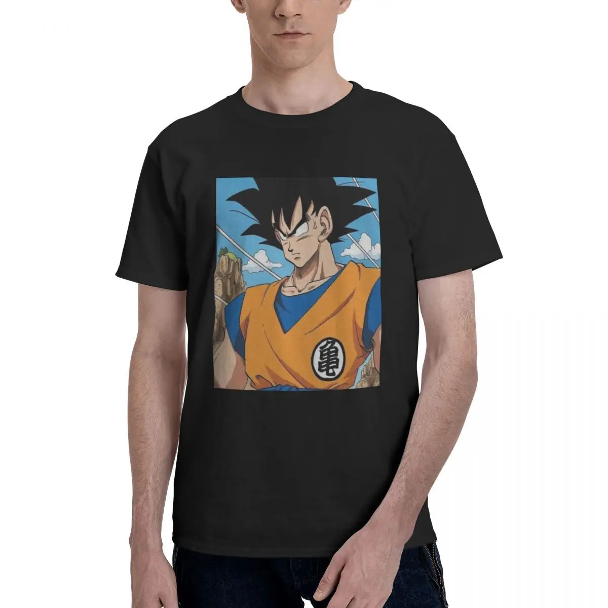 

Men's Bandai Dragon Ball Goku Saiyan T Shirt Anime 100% Cotton Clothes Vintage Short Sleeve Crew Neck Tees Printing T-Shirt