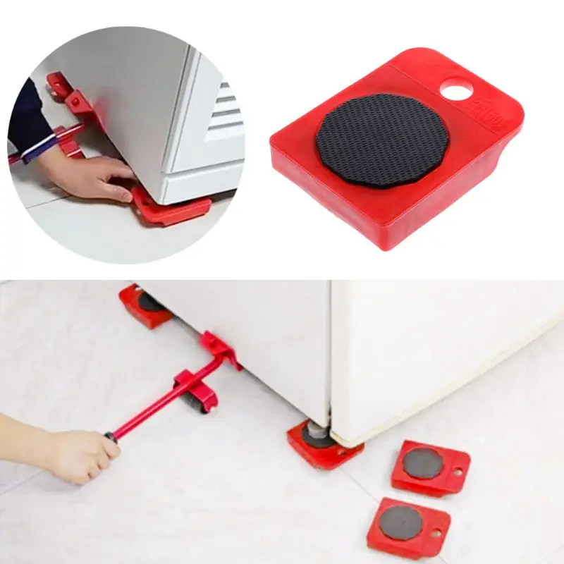 

4pcs Furniture Moving Transport Set Mover Roller Wheel Furniture Transport Lifter Household Hand Tool