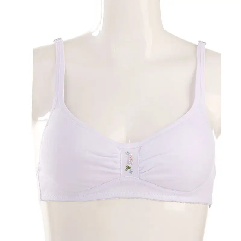 

Young Teenager Girls Cotton Embroidered Breathable Training Bra Teen Girl Underwear Child Small Bra Teenage Tops Clothes