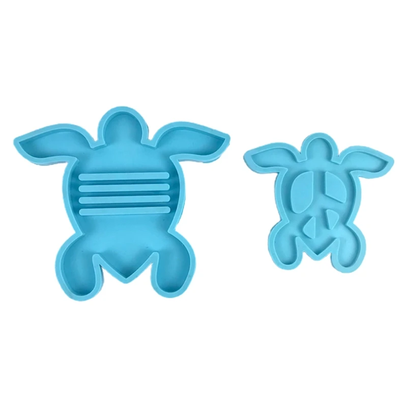 

5 Pcs/Set Tortoise Coaster + Stand Resin Mold Cup Mat + Holder Silicone Mould X7YA