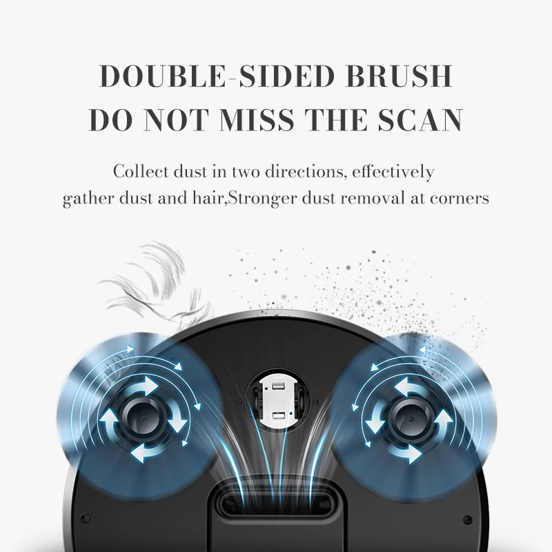 

Intelligent Sweeping Vacuum Cleaner Robot 1200Pa Strong Suction But Quiet 3-point Highly Efficient All-round Cleaning System